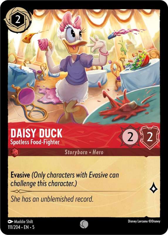 Disney Lorcana Trading Card Game - Daisy Duck - Spotless Food-Fighter - Shimmering Skies (5)