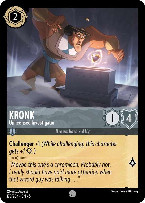 Disney Lorcana Trading Card Game - Kronk - Unlicensed Investigator - Shimmering Skies (5)