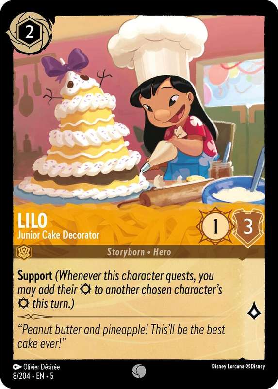 Disney Lorcana Trading Card Game - Lilo - Junior Cake Decorator - Shimmering Skies (5)