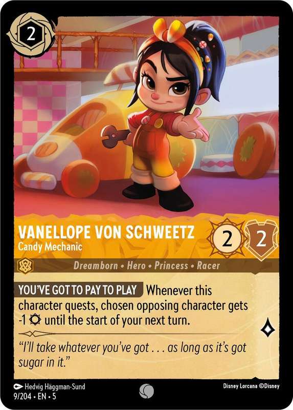 Disney Lorcana Trading Card Game - Vanellope von Schweetz - Candy Mechanic - Shimmering Skies (5)