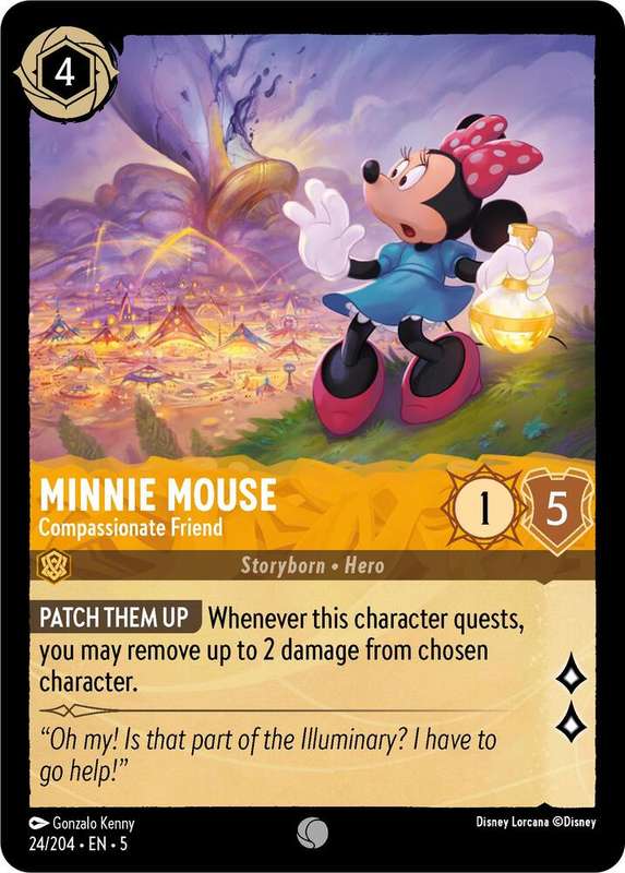 Disney Lorcana Trading Card Game - Minnie Mouse - Compassionate Friend - Shimmering Skies (5)