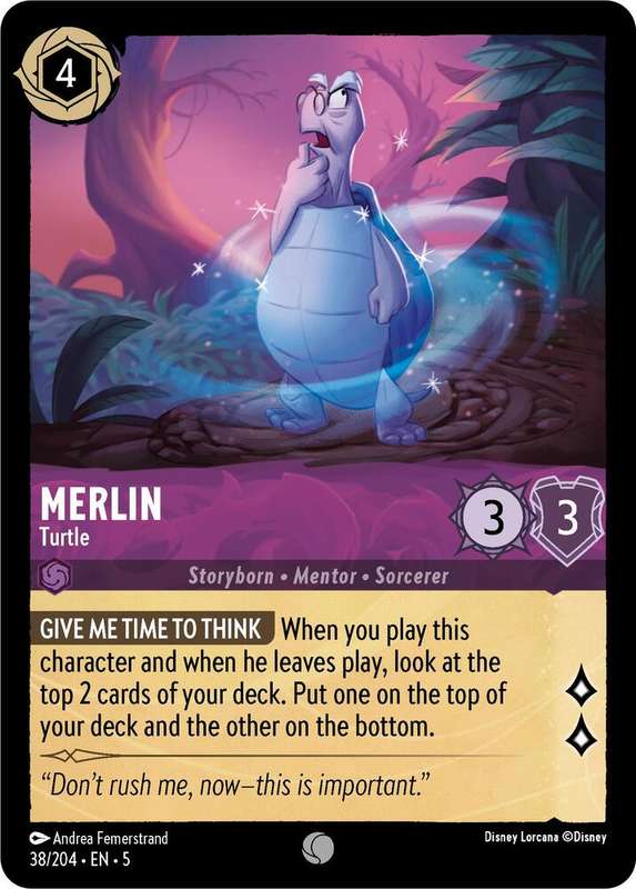Disney Lorcana Trading Card Game - Merlin - Turtle - Shimmering Skies (5)
