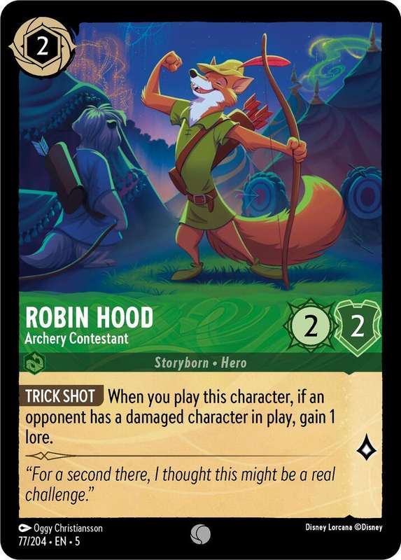 Disney Lorcana Trading Card Game - Robin Hood - Archery Contestant - Shimmering Skies (5)