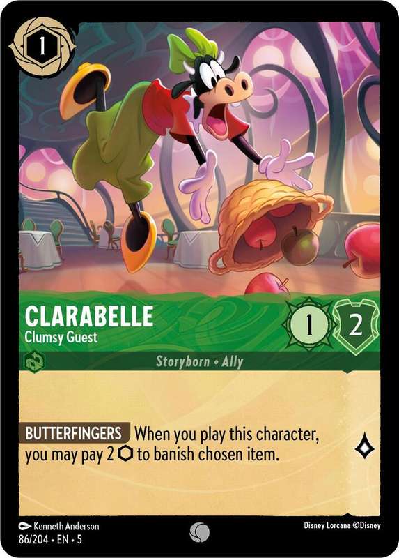 Disney Lorcana Trading Card Game - Clarabelle - Clumsy Guest - Shimmering Skies (5)