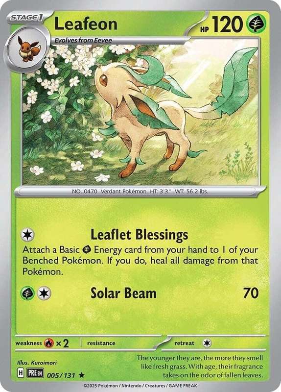 Pokemon Trading Card Game - Leafeon - SV: Prismatic Evolutions 005/131 / Rare Holo