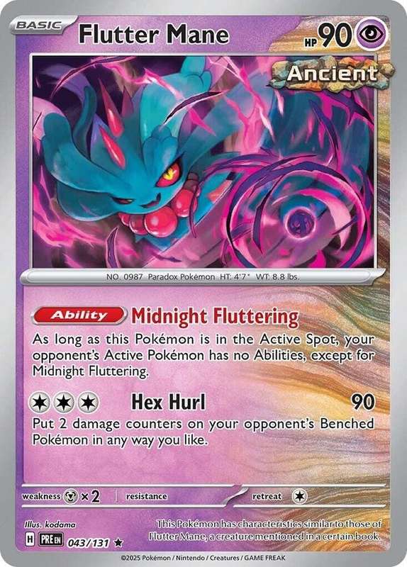 Pokemon Trading Card Game - Flutter Mane - SV: Prismatic Evolutions 043/131 / Rare Holo