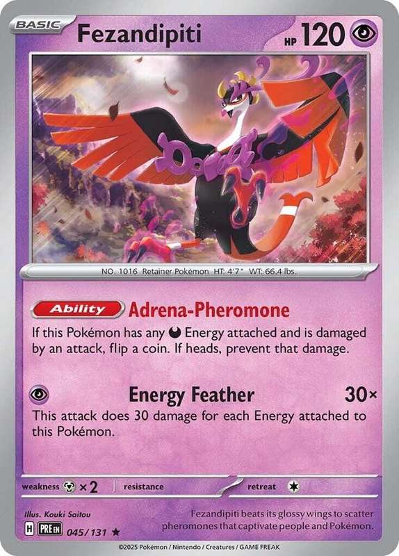 Pokemon Trading Card Game - Fezandipiti - SV: Prismatic Evolutions 045/131 / Rare Holo