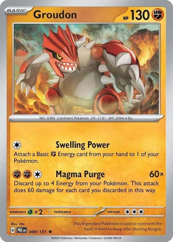 Pokemon Trading Card Game - Groudon - SV: Prismatic Evolutions 049/131 / Rare Holo