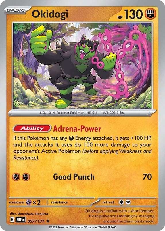Pokemon Trading Card Game - Okidogi - SV: Prismatic Evolutions 057/131 / Rare Holo