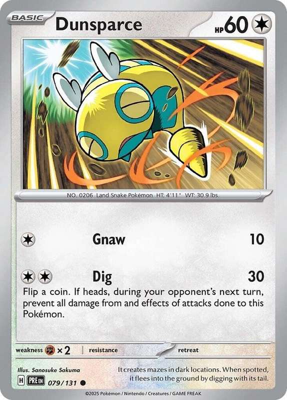 Pokemon Trading Card Game - Dunsparce - SV: Prismatic Evolutions