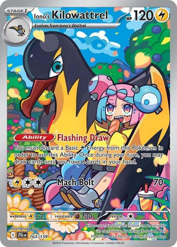 Pokemon Trading Card Game - Iono's Kilowattrel - 163/159 - SV09: Journey Together