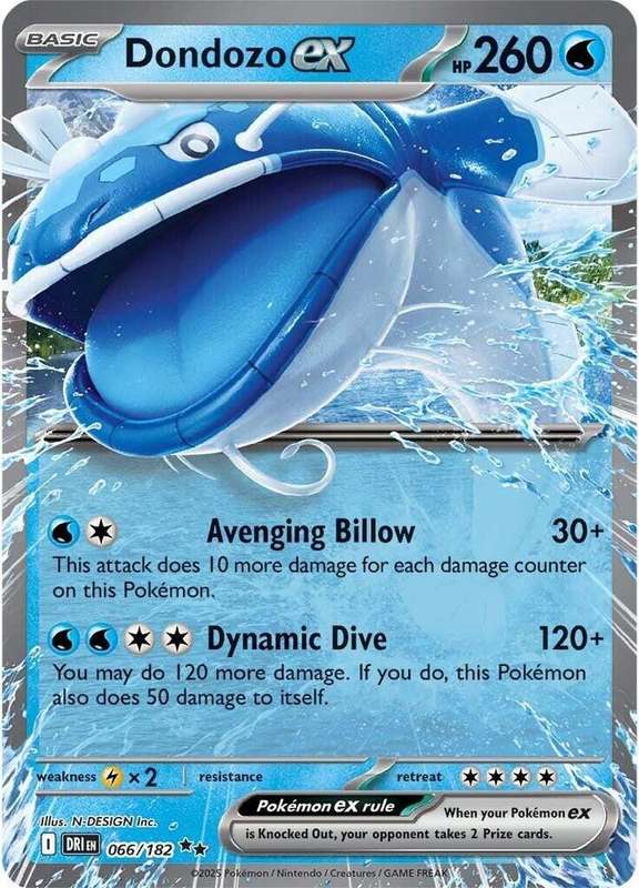 Pokemon Trading Card Game - Dondozo ex - 066/182 - SV10: Destined Rivals (DRI)