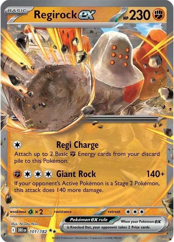 Pokemon Trading Card Game - Regirock ex - 101/182 - SV10: Destined Rivals (DRI)