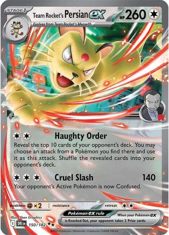 Pokemon Trading Card Game - Team Rocket's Persian ex - 150/182 - SV10: Destined Rivals (DRI)