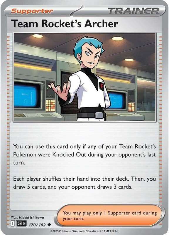 Pokemon Trading Card Game - Team Rocket's Archer - 170/182 - SV10: Destined Rivals (DRI)