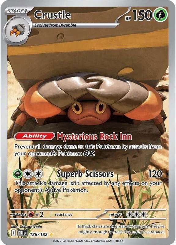 Pokemon Trading Card Game - Crustle - 186/182 - SV10: Destined Rivals (DRI)