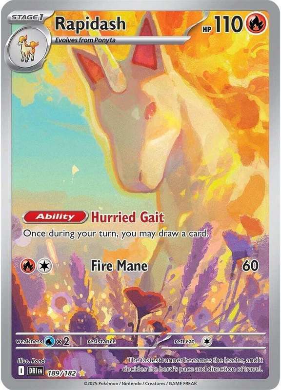 Pokemon Trading Card Game - Rapidash - 189/182 - SV10: Destined Rivals (DRI)