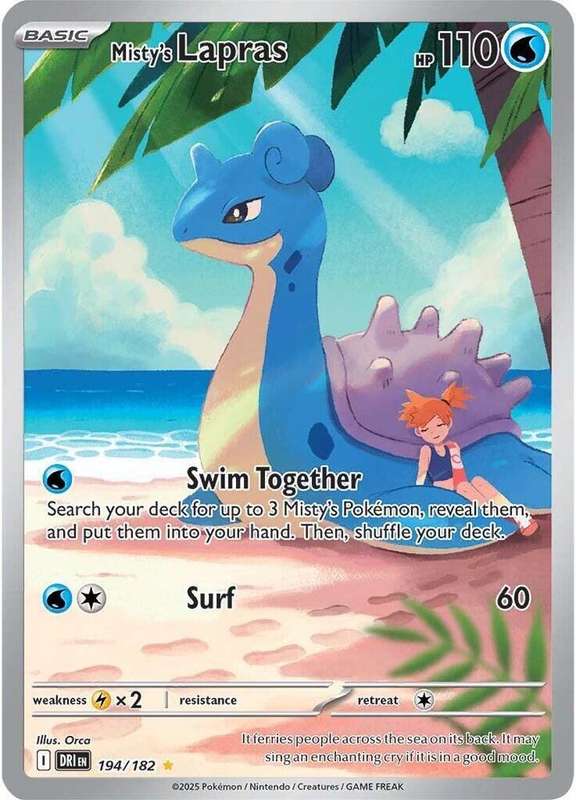 Pokemon Trading Card Game - Misty's Lapras - 194/182 - SV10: Destined Rivals (DRI)