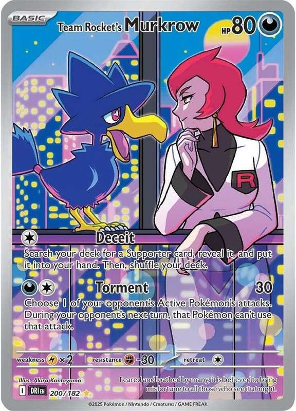 Pokemon Trading Card Game - Team Rocket's Murkrow - 200/182 - SV10: Destined Rivals (DRI)