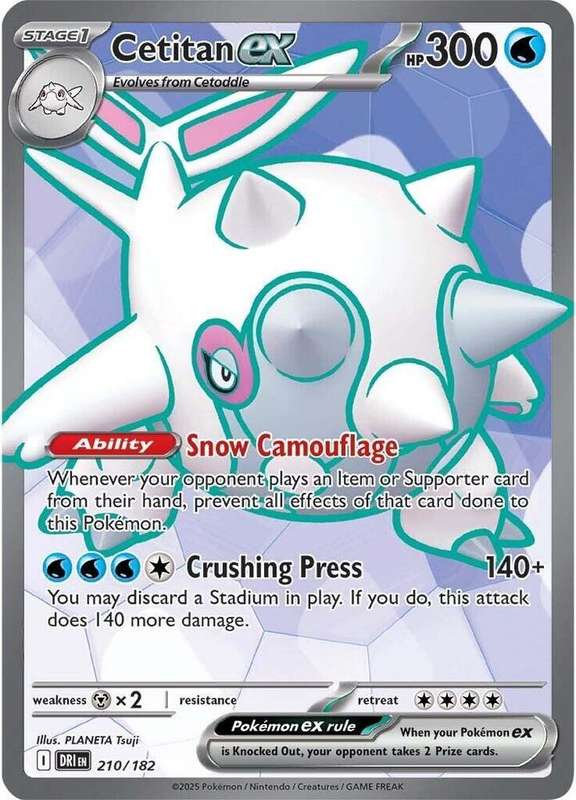 Pokemon Trading Card Game - Cetitan ex - 210/182 - SV10: Destined Rivals (DRI)