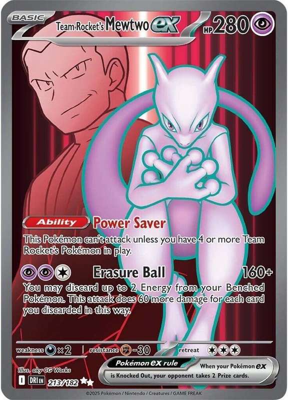 Pokemon Trading Card Game - Team Rocket's Mewtwo ex - 213/182 - SV10: Destined Rivals (DRI)