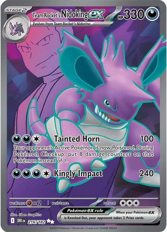 Pokemon Trading Card Game - Team Rocket's Nidoking ex - 216/182 - SV10: Destined Rivals (DRI)