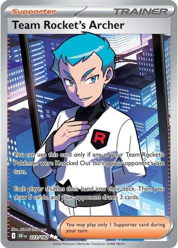 Pokemon Trading Card Game - Team Rocket's Archer - 223/182 - SV10: Destined Rivals (DRI)