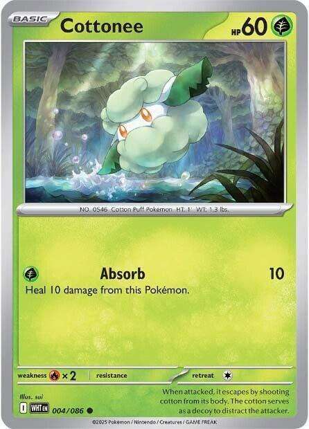 Pokemon Trading Card Game - Cottonee - 004/086 - Common - White Flare