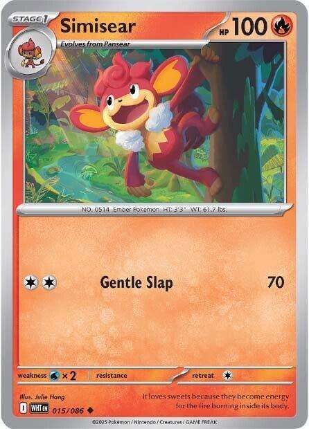 Pokemon Trading Card Game - Simisear - 015/086 - Uncommon - White Flare