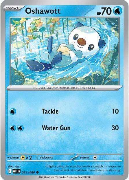 Pokemon Trading Card Game - Oshawott - 021/086 - Common - White Flare