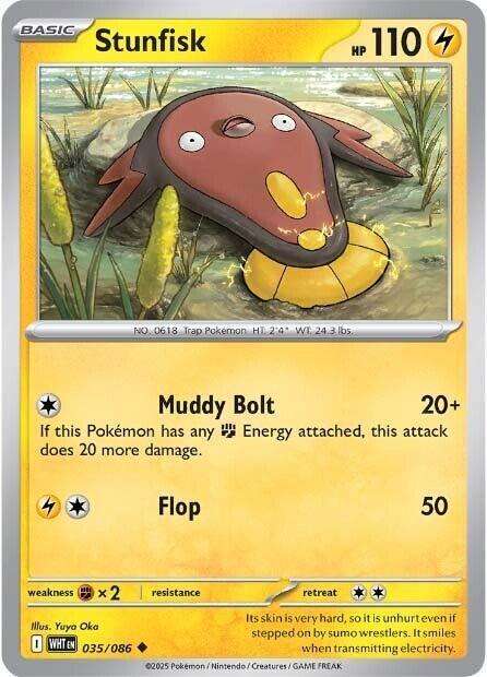 Pokemon Trading Card Game - Stunfisk - 035/086 - Uncommon - White Flare