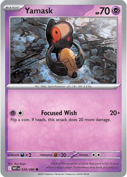 Pokemon Trading Card Game - Yamask - 039/086 - Common - White Flare