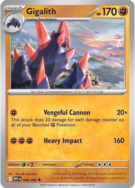 Pokemon Trading Card Game - Gigalith - 048/086 / Uncommon - White Flare