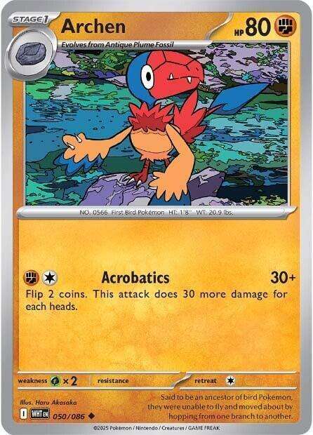 Pokemon Trading Card Game - Archen - 050/086 / Uncommon - White Flare