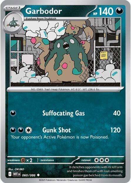 Pokemon Trading Card Game - Garbodor - 060/086 - Uncommon - White Flare
