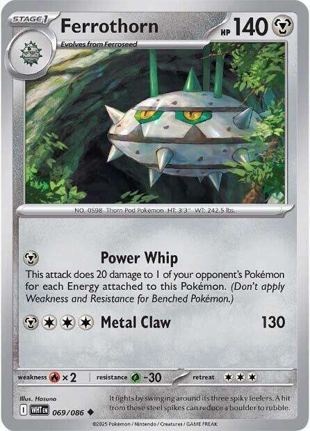 Pokemon Trading Card Game - Ferrothorn - 069/086 - Uncommon - White Flare