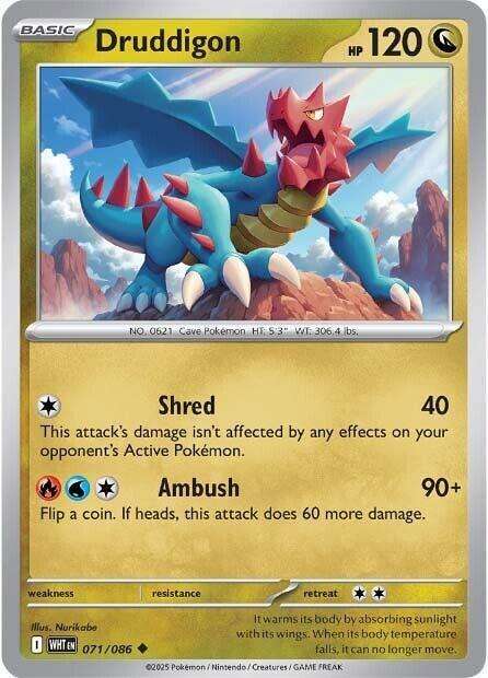 Pokemon Trading Card Game - Druddigon - 071/086 - Uncommon - White Flare