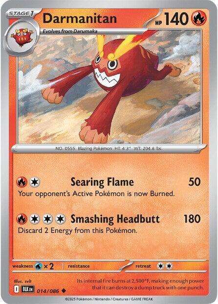 Pokemon Trading Card Game - Darmanitan - 014/086 / Uncommon - Black Bolt (BLK)