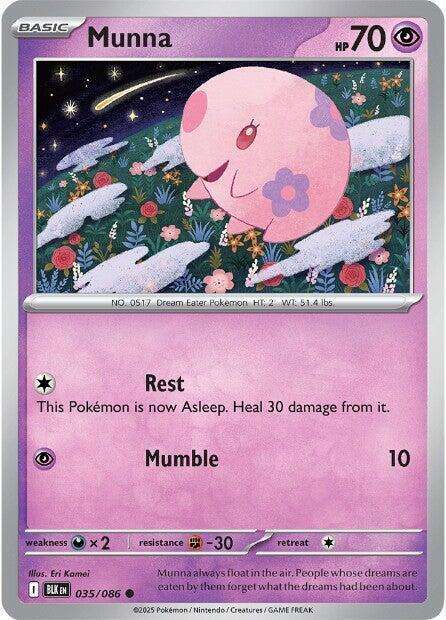Pokemon Trading Card Game - Munna - 035/086 / Common - Black Bolt (BLK)