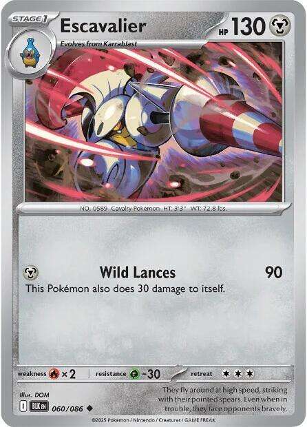 Pokemon Trading Card Game - Escavalier - 060/086 / Common - Black Bolt (BLK)