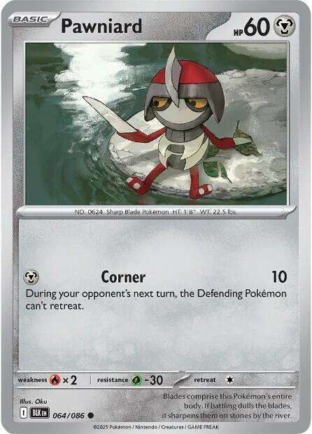 Pokemon Trading Card Game - Pawniard - 064/086 / Common - Black Bolt (BLK)