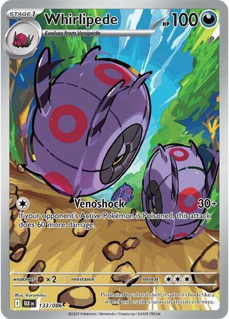 Pokemon Trading Card Game - Whirlipede - 133/086 - SV: Black Bolt