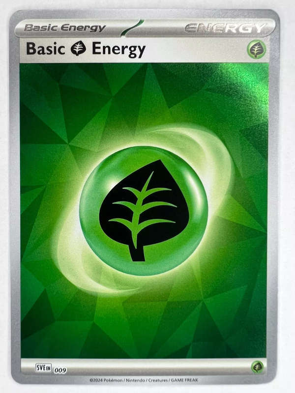Pokemon Trading Card Game - 2025 Prismatic Evolutions Holo Basic Grass Energy 009