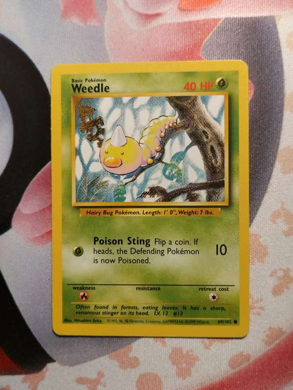 Pokemon Trading Card Game - Weedle #69 Pokemon Base Set (3)
