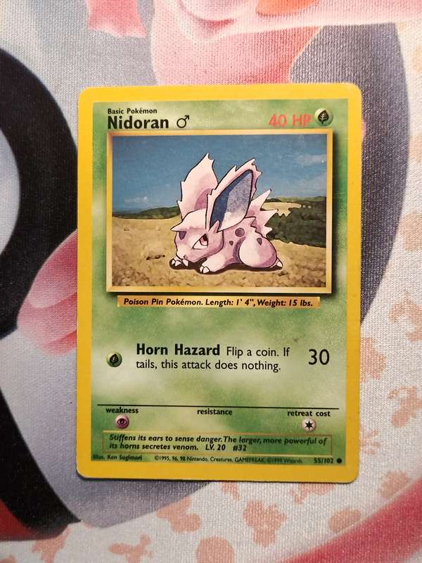 Pokemon Trading Card Game - Nidoran #55 Pokemon Base Set (3)