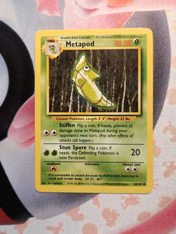 Pokemon Trading Card Game - Metapod #54 Pokemon Base Set (3)