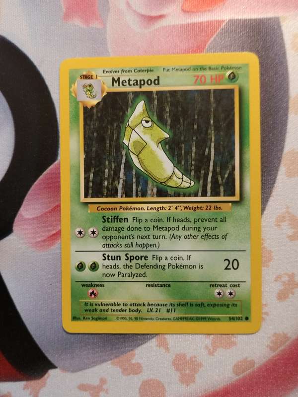 Pokemon Trading Card Game - Metapod #54 Pokemon Base Set (2)