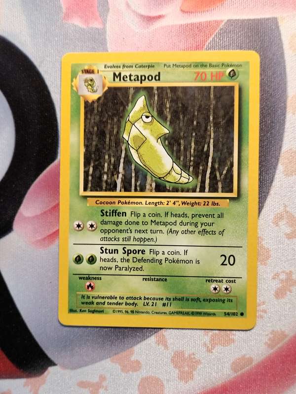 Pokemon Trading Card Game - Metapod #54 Pokemon Base Set (1)