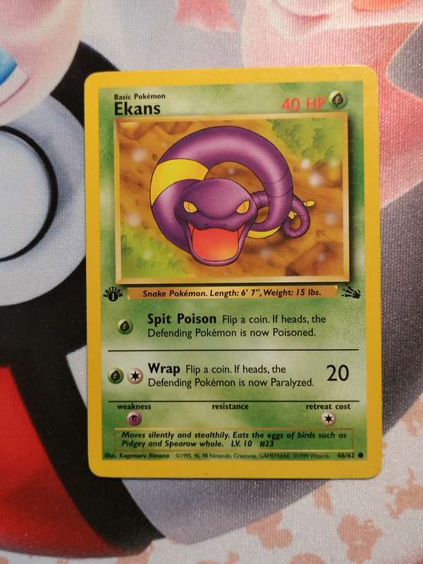 Pokemon Trading Card Game - Ekans [1st Edition] #46 Pokemon Fossil
