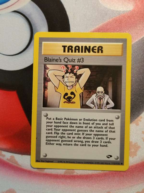 Pokemon Trading Card Game -   Blaine's Quiz #3 #112 Pokemon Gym Challenge